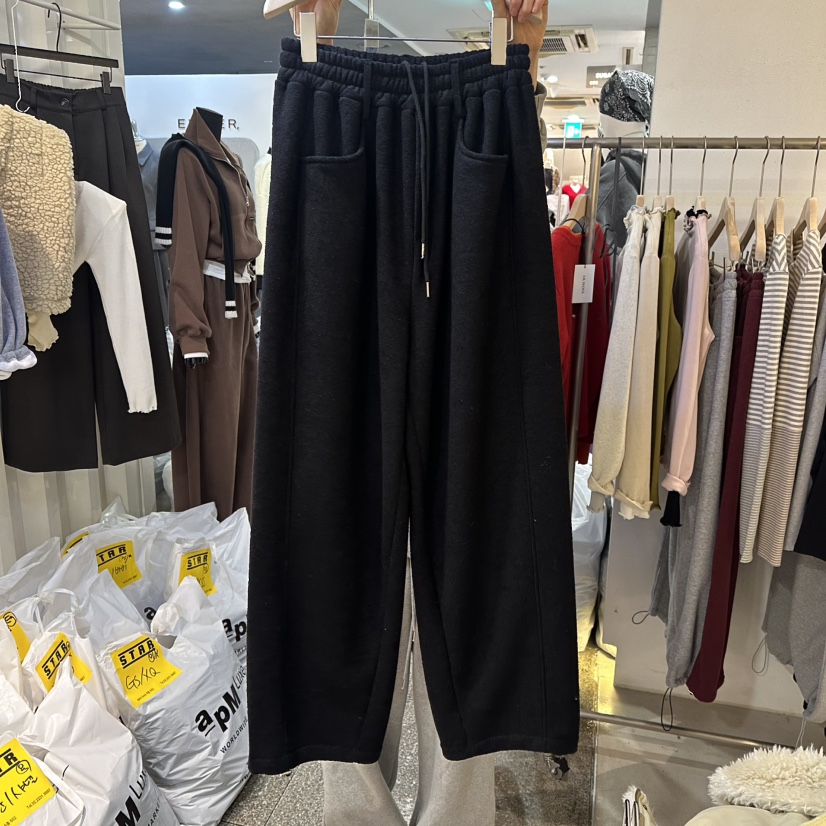 LIL韓國代購㊣女士新品時尚人氣熱賣真品25秋冬推薦休閑褲加絨LIL休閑褲圖色3