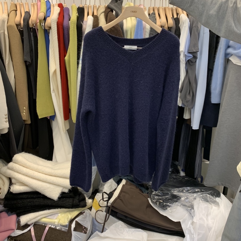 ORRD東大門㊣實拍女裝新款25秋冬人氣時尚推薦真品職業毛衣V領ORRD毛衣圖色1