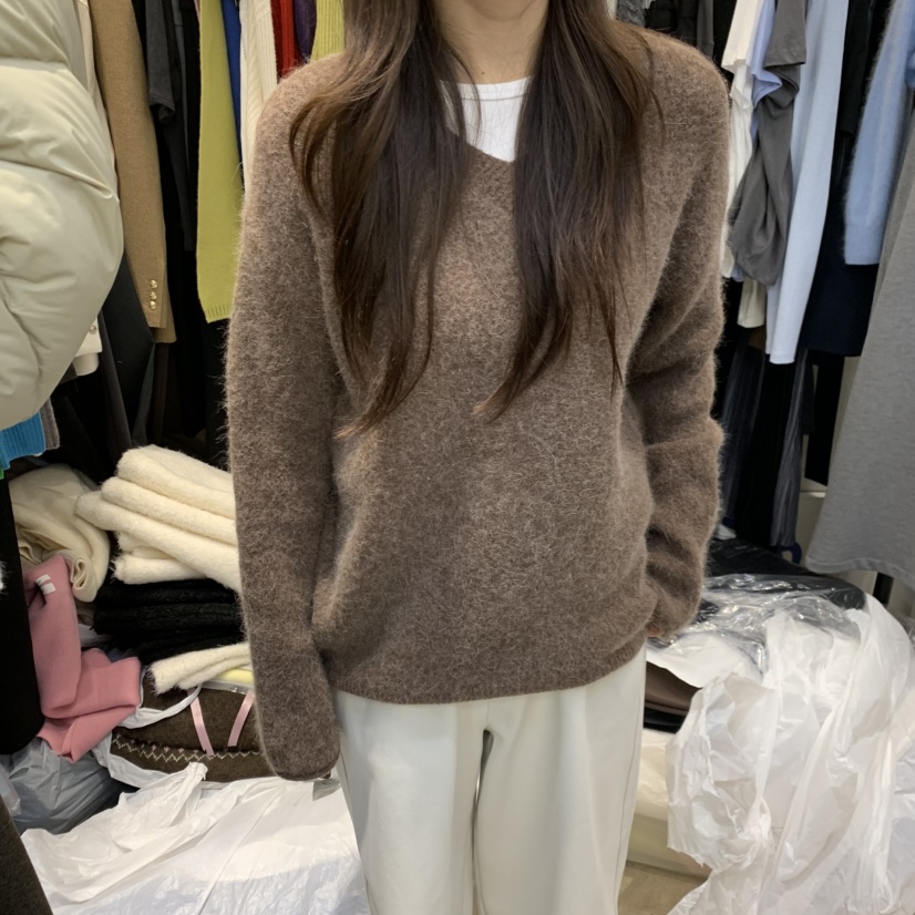 ORRD東大門㊣實拍女裝新款25秋冬人氣時尚推薦真品職業毛衣V領ORRD毛衣圖色2