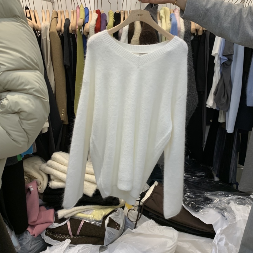 ORRD東大門㊣實拍女裝新款25秋冬人氣時尚推薦真品職業毛衣V領ORRD毛衣圖色4