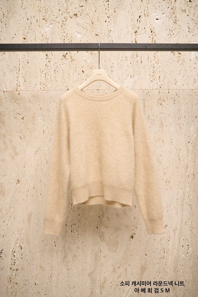 BLOSSOM東大門㊣代購女裝新品時尚熱賣人氣25秋冬針織衫羊絨圓領BLOSSOM針織衫圖色1