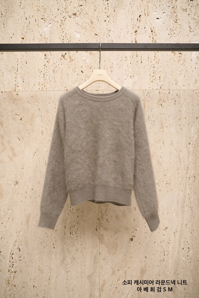 BLOSSOM東大門㊣代購女裝新品時尚熱賣人氣25秋冬針織衫羊絨圓領BLOSSOM針織衫圖色3