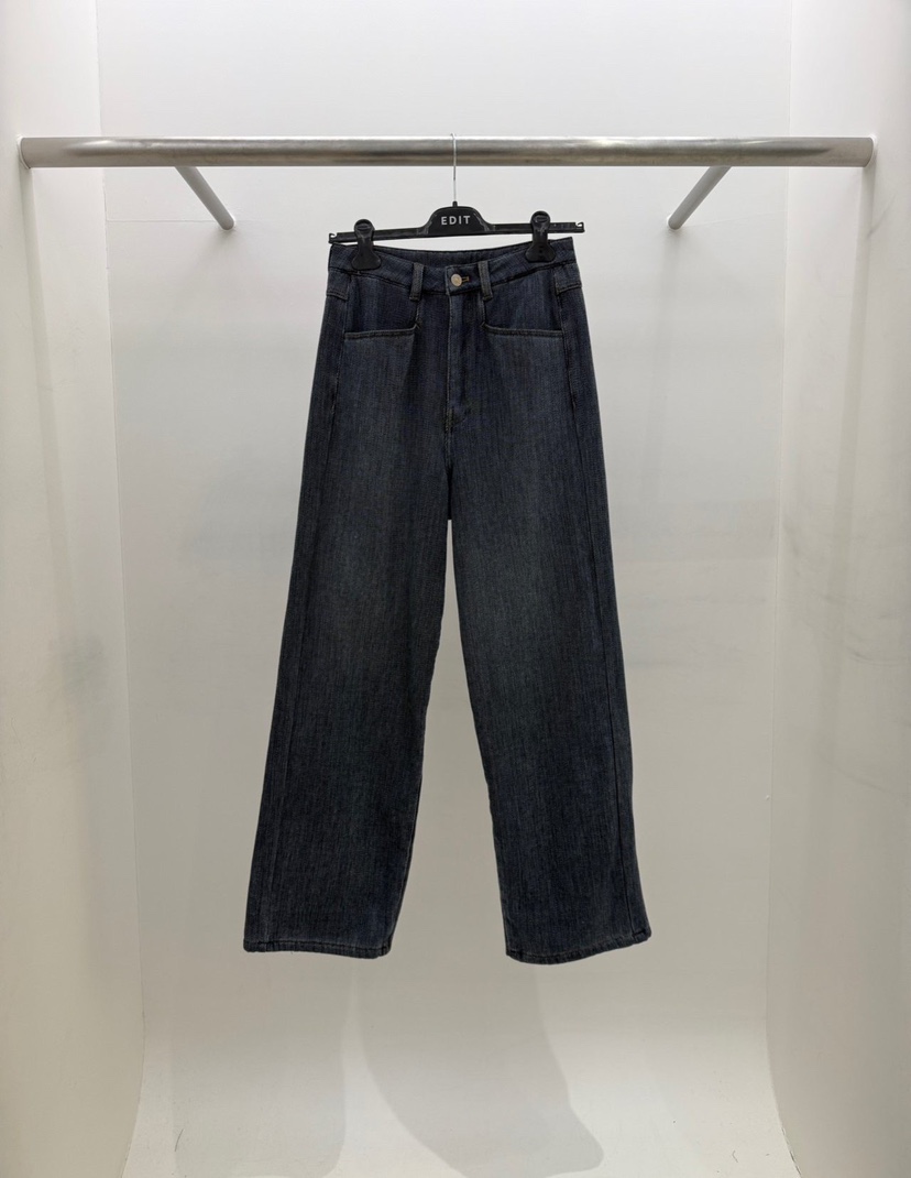 EDIT東大門㊣實拍女士新品推薦休閑時尚職業人氣牛仔褲加絨EDIT牛仔褲圖色1牛仔藍