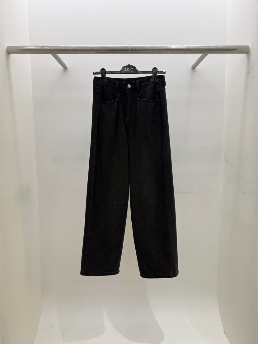 EDIT東大門㊣實拍女士新品推薦休閑時尚職業人氣牛仔褲加絨EDIT牛仔褲圖色2黑色