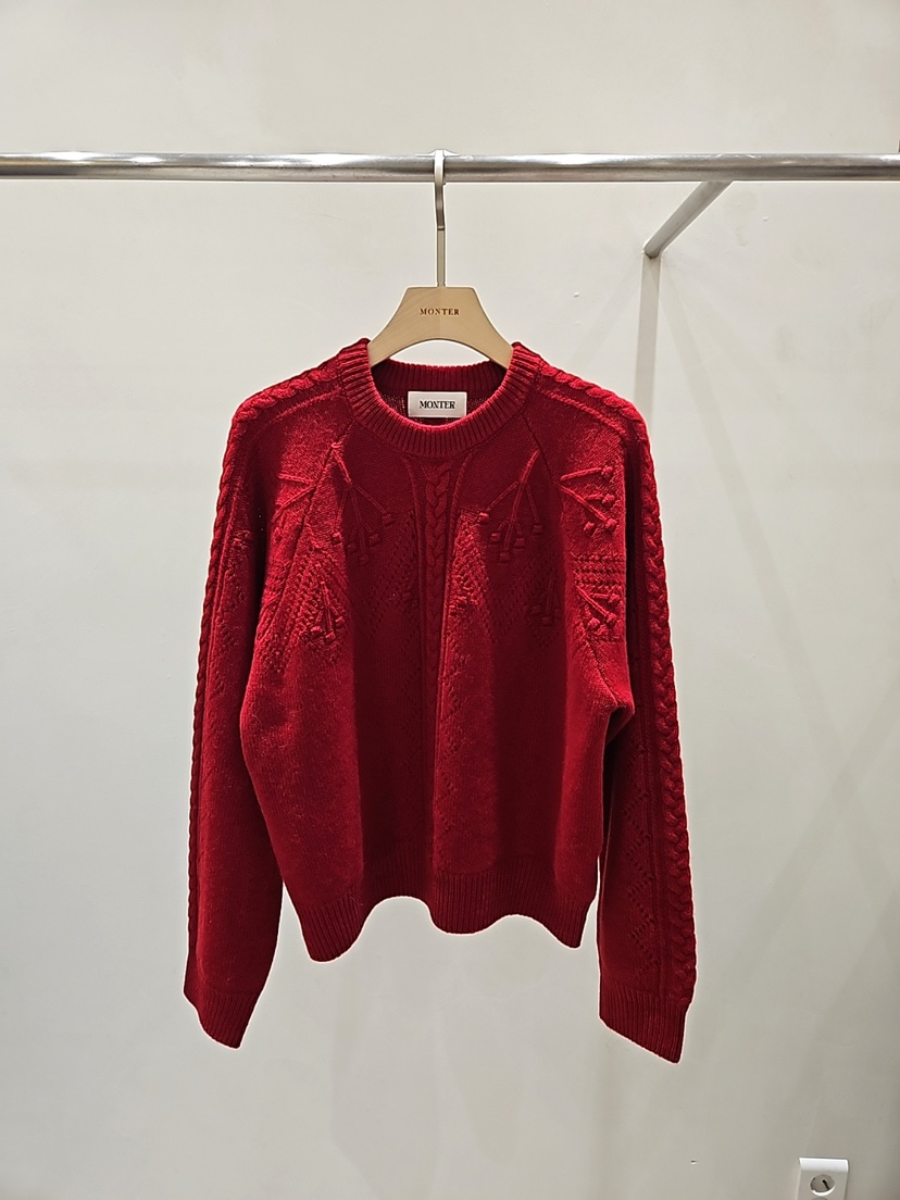 MONTER東大門㊣直郵女裝新款推薦人氣職業休閑毛衣羊毛刺繡MONTER毛衣圖色2