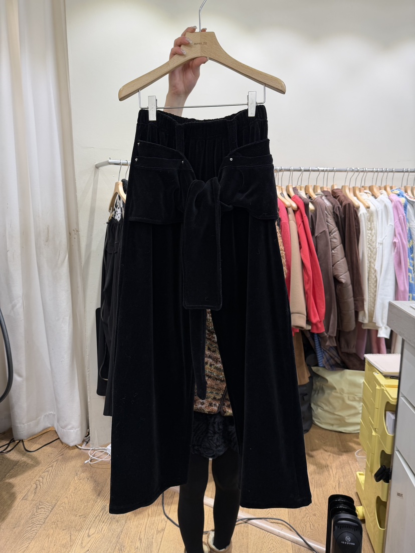 AUVERFIT東大門㊣代購女裝新款時尚25秋冬熱賣休閑褲天鵝絨AUVERFIT休閑褲圖色3