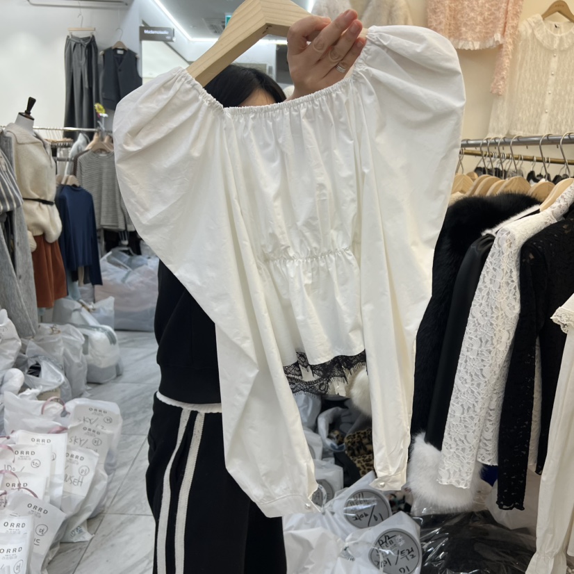 BEEN-A韓國代購㊣女士新品25秋冬熱賣推薦休閑真品襯衫蕾絲衫BEEN-A襯衫/蕾絲衫