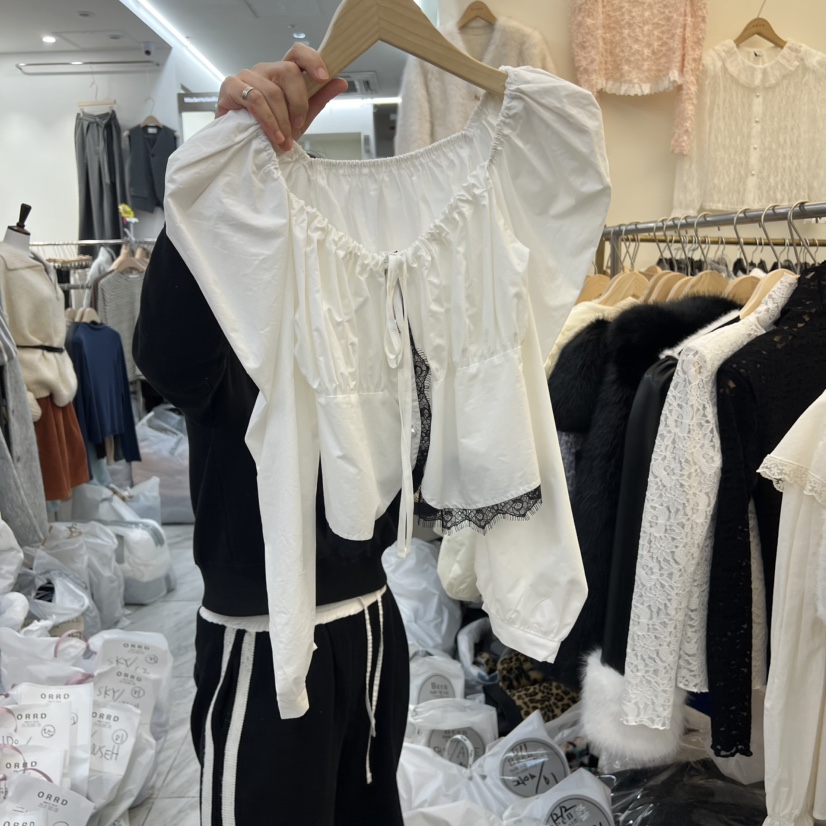 BEEN-A韓國代購㊣女士新品25秋冬熱賣推薦休閑真品襯衫蕾絲衫BEEN-A襯衫/蕾絲衫圖色1