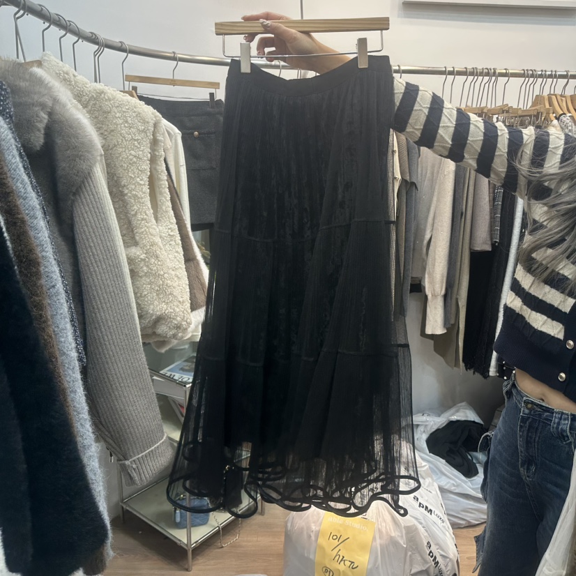 ABLESTUDIO韓國直郵㊣女士新品人氣休閑推薦真品長裙天鵝絨ABLESTUDIO長裙