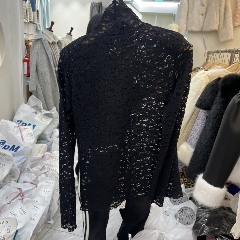 BEEN-A東大門㊣實拍女裝新款人氣時尚推薦熱賣長袖T恤蕾絲BEEN-A長袖T恤