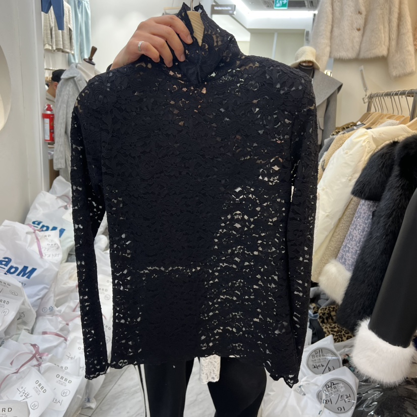 BEEN-A東大門㊣實拍女裝新款人氣時尚推薦熱賣長袖T恤蕾絲BEEN-A長袖T恤圖色2