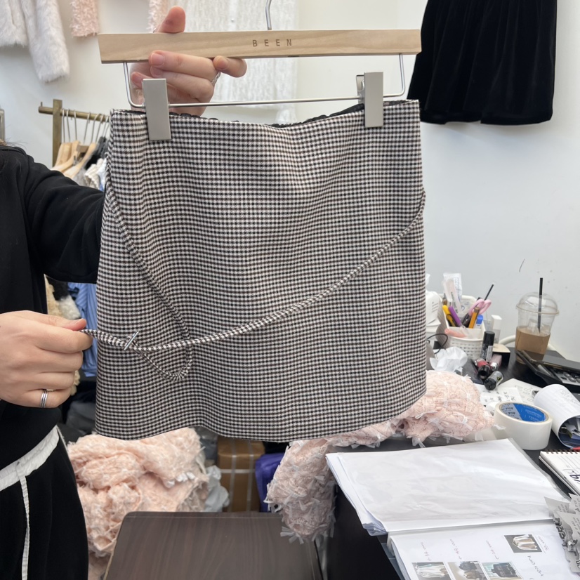 BEEN-A東大門㊣直郵女裝新款休閑職業25秋冬熱賣短裙含腰繩BEEN-A短裙圖色1