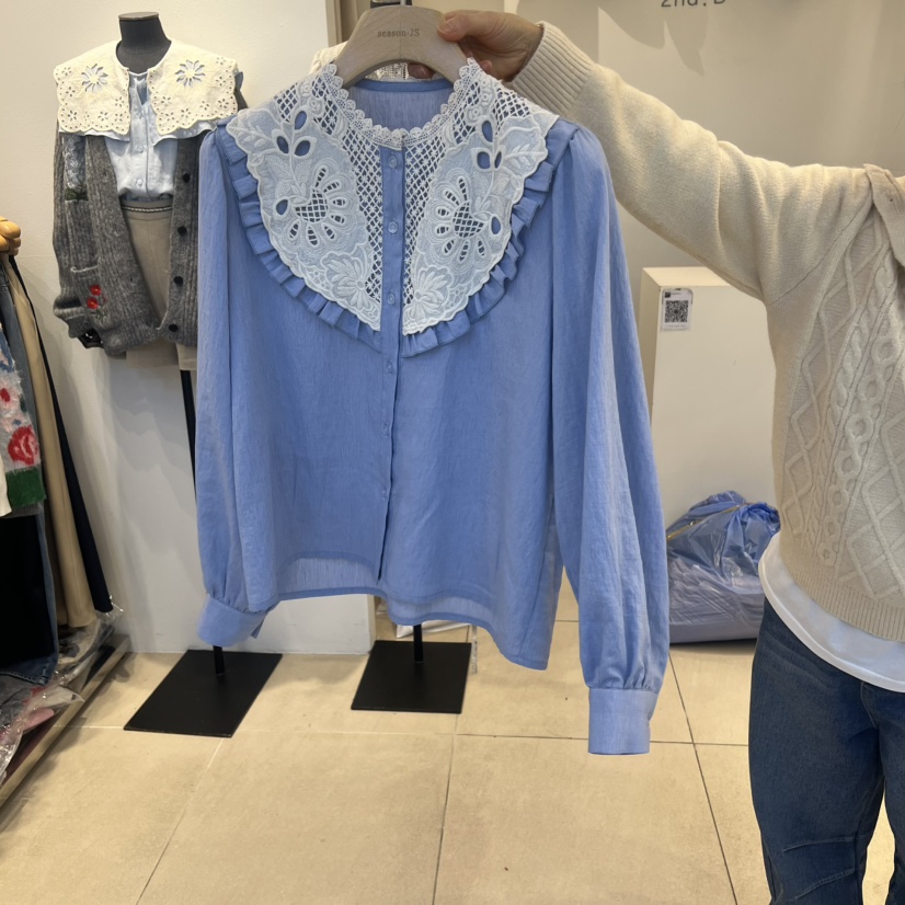 2nd B-S韓國代購㊣女士新款真品職業25秋冬熱賣襯衫蕾絲衫2nd B-S襯衫/蕾絲衫圖色1