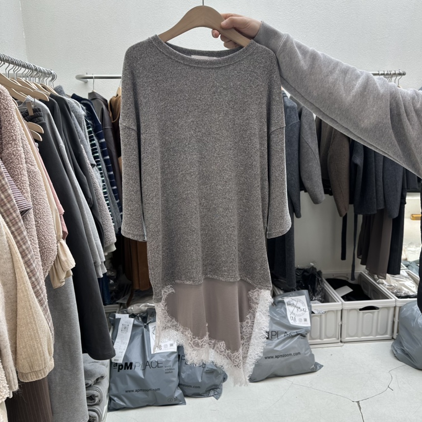 HUMMING BIRD東大門㊣實拍女裝新品25秋冬真品推薦T恤蕾絲HUMMING BIRDT恤圖色2