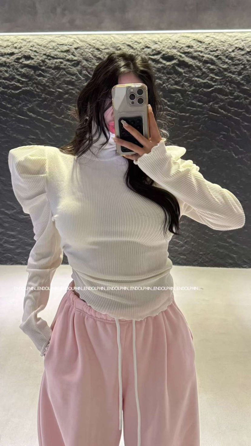 ENDOLPHIN韓國代購㊣女士新品時尚25秋冬職業真品休閑長袖T恤ENDOLPHIN長袖T恤圖色1