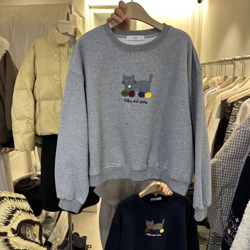 LIL東大門㊣實拍女裝新品推薦時尚25秋冬休閑職業人氣衛衣加絨LIL衛衣圖色2