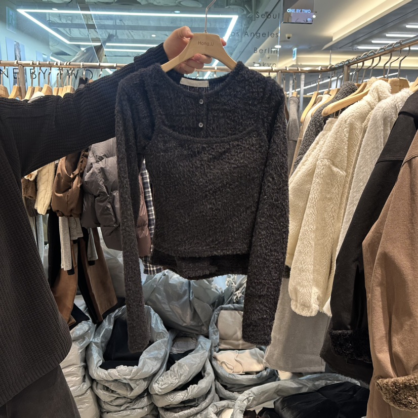 HONG.U東大門㊣直郵女士新款真品人氣熱賣職業套裝安哥拉套裝HONG.U套裝圖色3