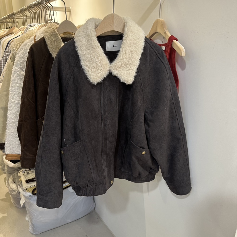 LIL東大門㊣直郵女士新品休閑人氣職業25秋冬真品熱賣夾克麂皮LIL夾克圖色2