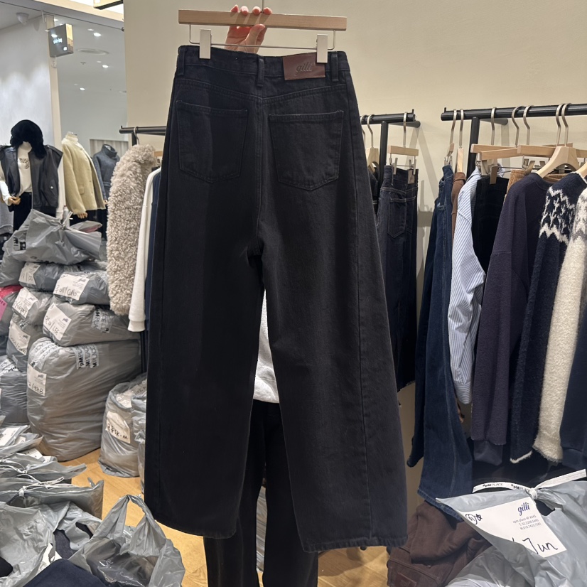 GILLI東大門㊣直郵女士新品推薦25秋冬時尚牛仔褲加絨羊毛開衩GILLI牛仔褲