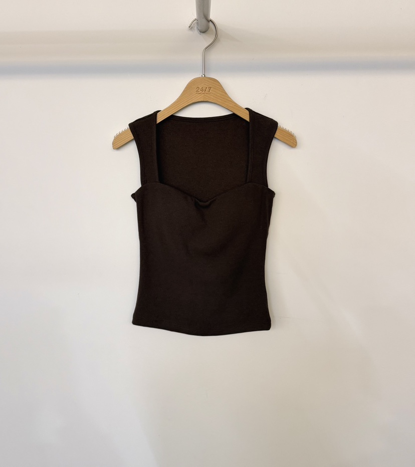 TWENTY FOUR SEVEN24-7韓國代購㊣女裝新品真品吊帶背心TEWNTY FOUR SEVEN24-7吊帶/背心圖色5棕色