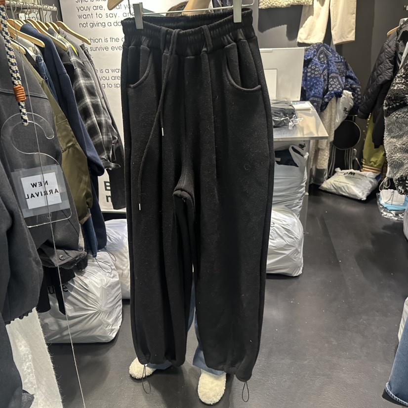 EL BOSQUE韓國代購㊣女士新款時尚熱賣真品25秋冬休閑褲加絨EL BOSQUE休閑褲圖色3