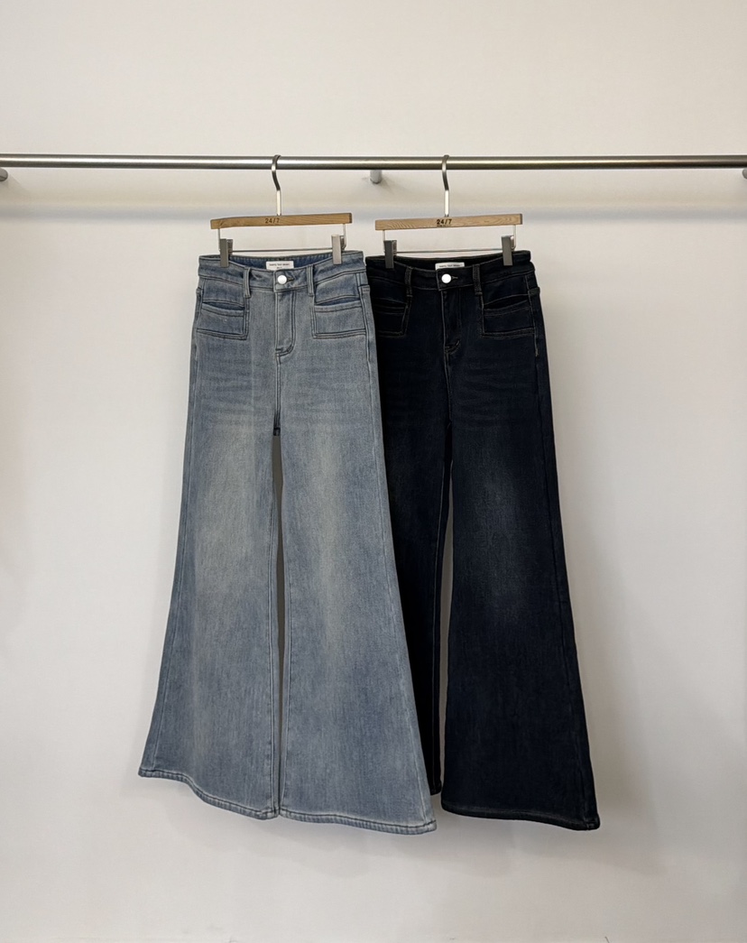 TWENTY FOUR SEVEN24-7東大門㊣代購女裝新款休閑牛仔褲加絨抓絨TEWNTY FOUR SEVEN24-7牛仔褲