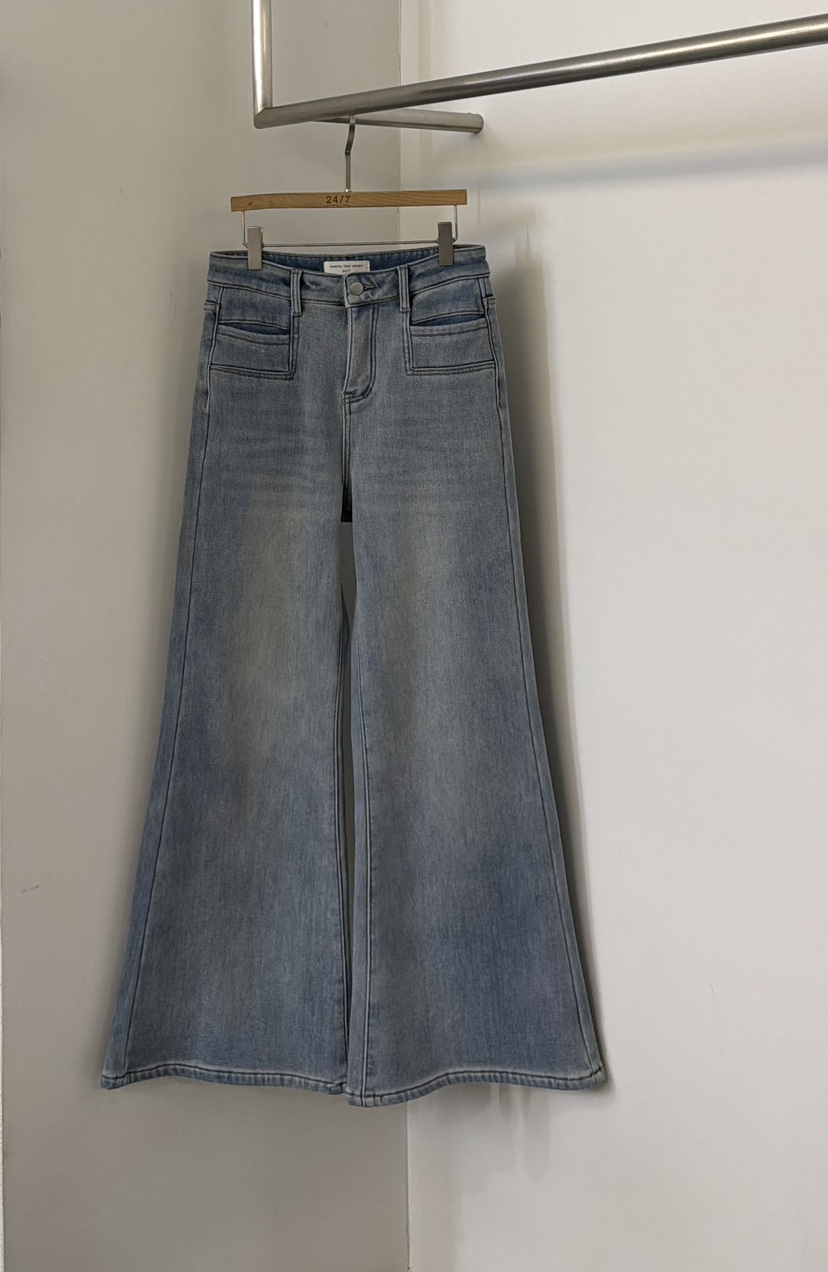 TWENTY FOUR SEVEN24-7東大門㊣代購女裝新款休閑牛仔褲加絨抓絨TEWNTY FOUR SEVEN24-7牛仔褲圖色1