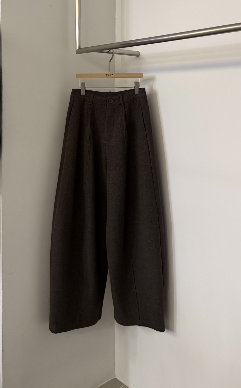 TWENTY FOUR SEVEN24-7韓國代購㊣女士新款真品休閑褲羊毛TEWNTY FOUR SEVEN24-7休閑褲圖色2棕色