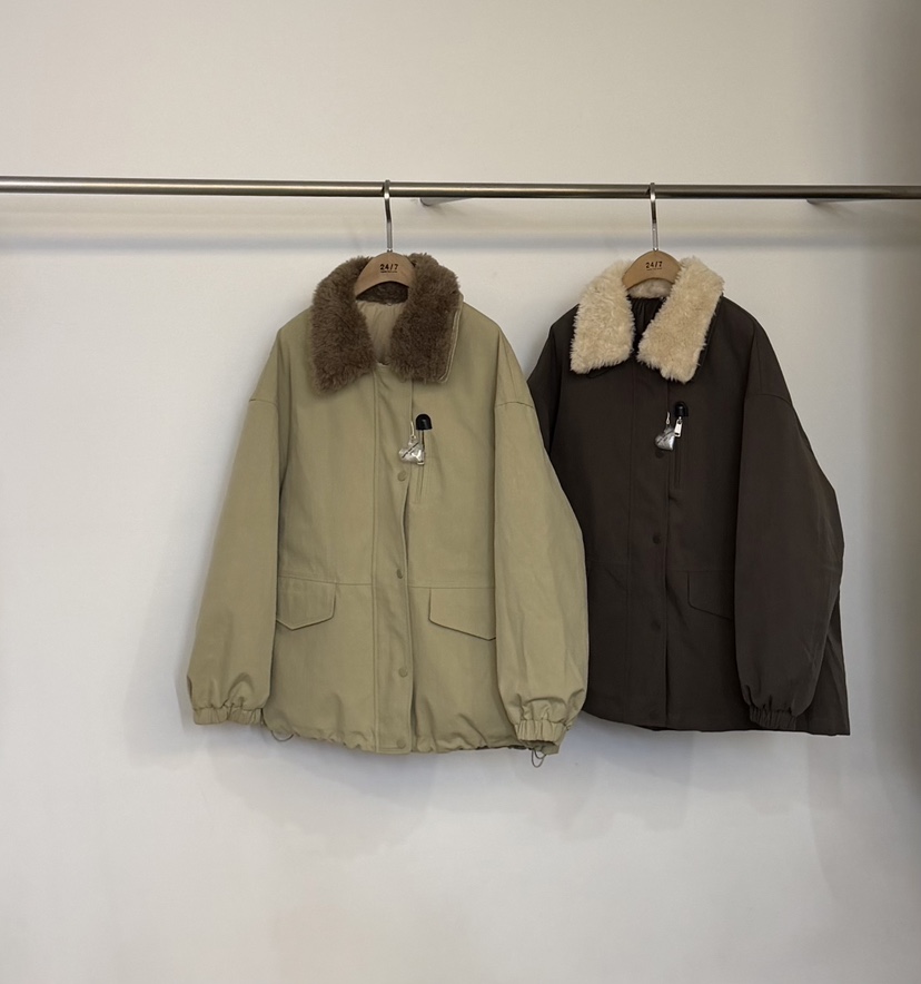 TWENTY FOUR SEVEN24-7東大門㊣實拍女士新款時尚短款羽絨服蘇格蘭羊毛鴨絨TEWNTY FOUR SEVEN24-7短款羽絨服