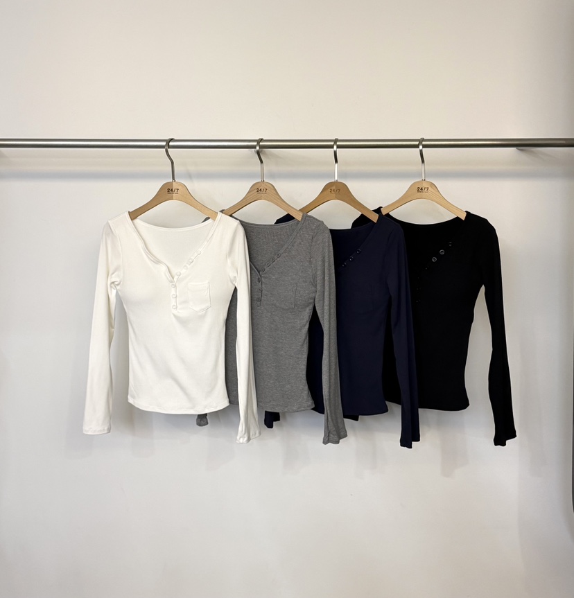 TWENTY FOUR SEVEN24-7韓國代購㊣女裝新品推薦真品長袖T恤TEWNTY FOUR SEVEN24-7長袖T恤