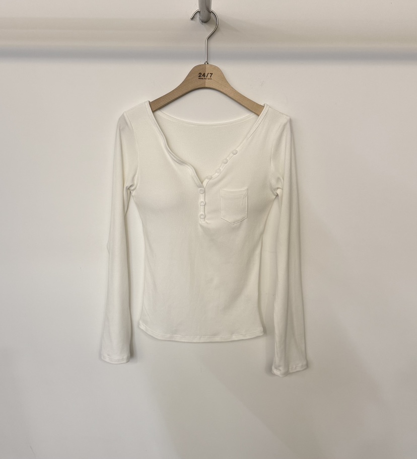 TWENTY FOUR SEVEN24-7韓國代購㊣女裝新品推薦真品長袖T恤TEWNTY FOUR SEVEN24-7長袖T恤圖色1