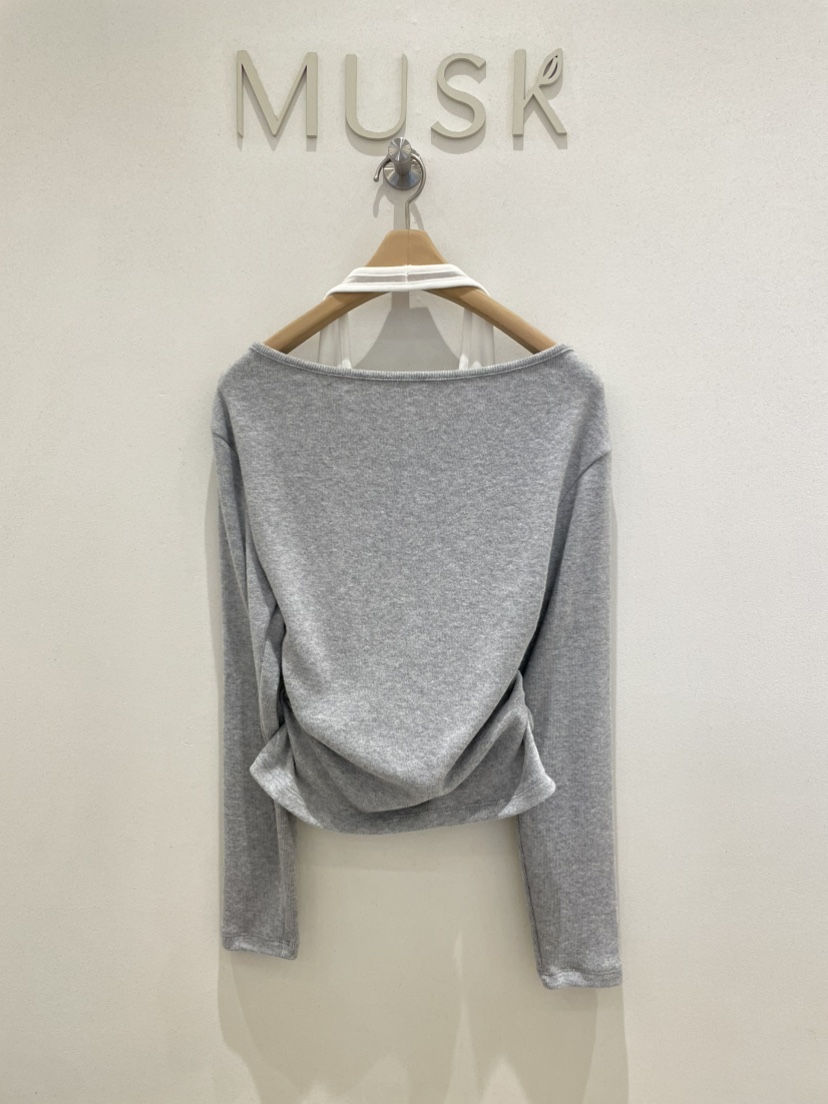 MUSK東大門㊣實拍女士新款時尚熱賣人氣推薦真品長袖T恤羊毛MUSK長袖T恤