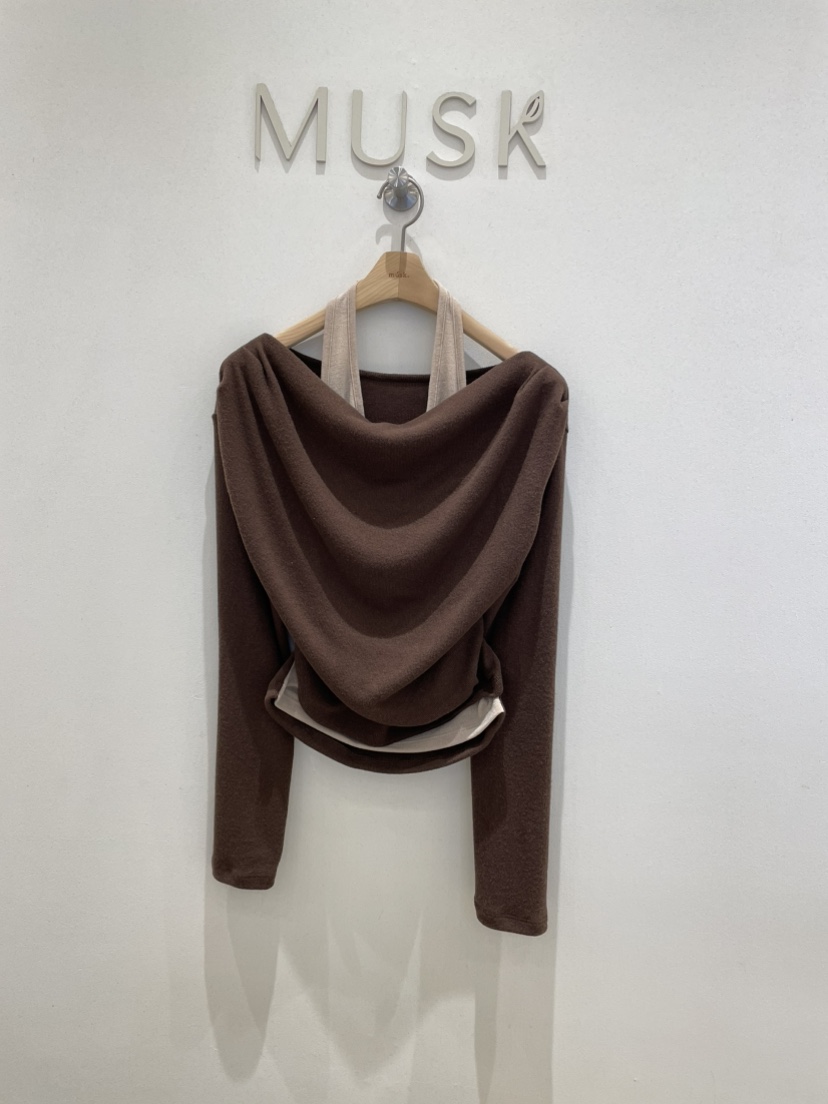 MUSK東大門㊣實拍女士新款時尚熱賣人氣推薦真品長袖T恤羊毛MUSK長袖T恤圖色2