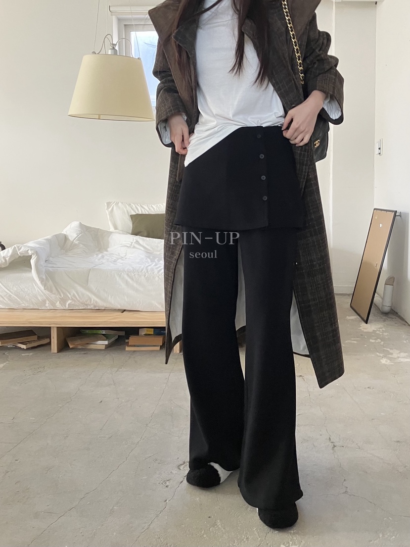 PIN-UP韓國代購㊣女士新品時尚真品25秋冬人氣熱賣裙褲喇叭PIN-UP裙褲