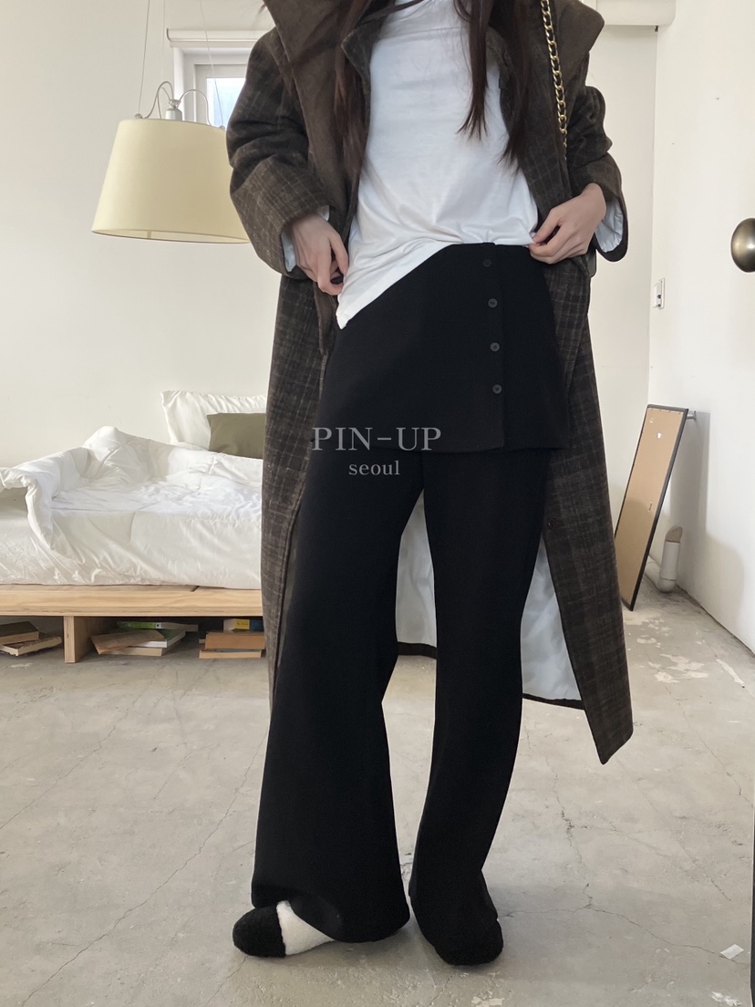 PIN-UP韓國代購㊣女士新品時尚真品25秋冬人氣熱賣裙褲喇叭PIN-UP裙褲