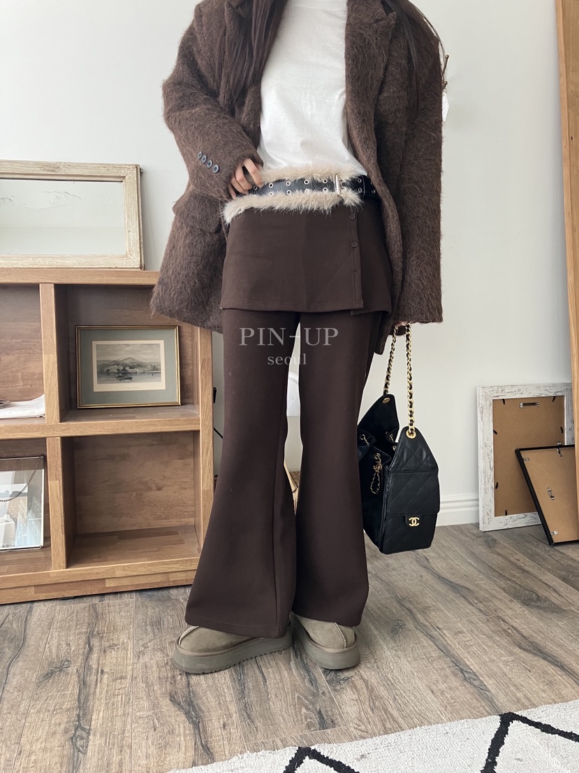 PIN-UP韓國代購㊣女士新品時尚真品25秋冬人氣熱賣裙褲喇叭PIN-UP裙褲