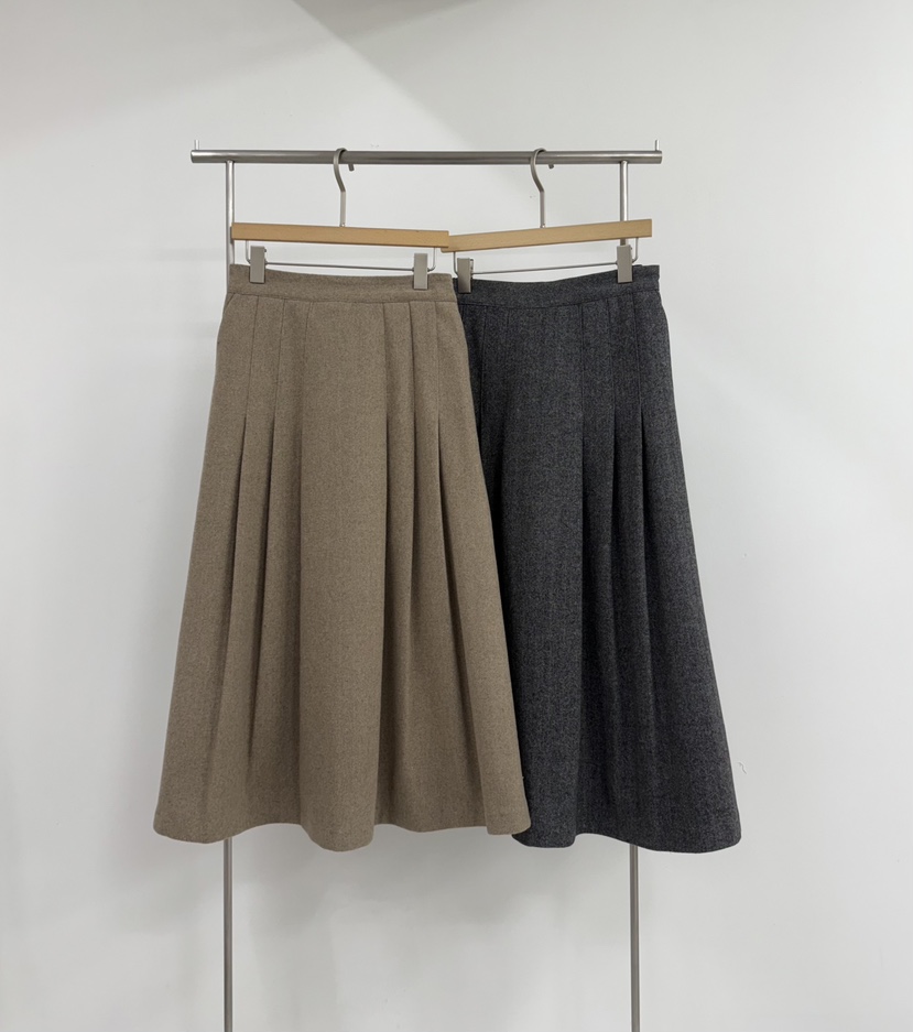 YIKHO STYLE東大門㊣代購女裝新款25秋冬職業長裙羊毛人字紋YIKHO STYLE長裙