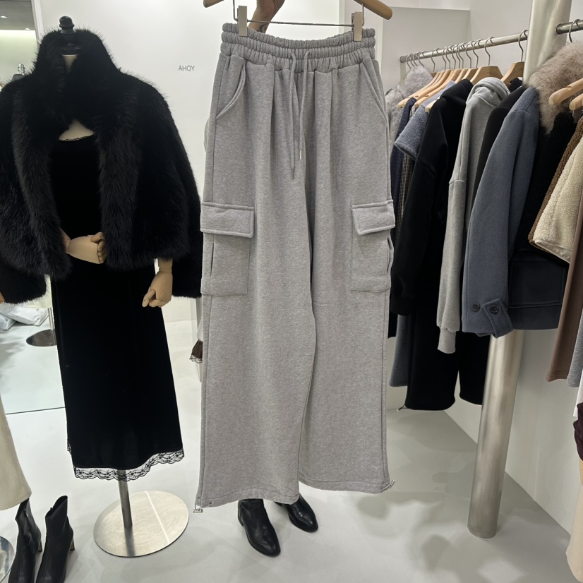 AHOY韓國直郵㊣女裝新品時尚推薦人氣職業25秋冬休閑褲加絨AHOY休閑褲圖色1