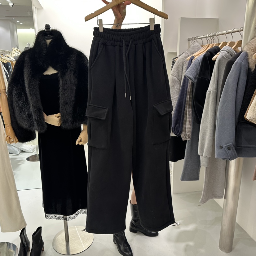 AHOY韓國直郵㊣女裝新品時尚推薦人氣職業25秋冬休閑褲加絨AHOY休閑褲圖色2