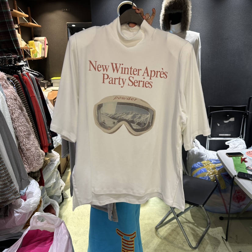 CHAVI韓國代購㊣女士新品熱賣真品休閑人氣25秋冬推薦T恤加絨CHAVIT恤圖色1