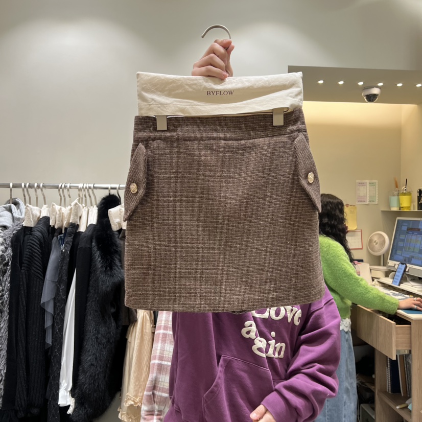 BY FLOW韓國直郵㊣女士新品25秋冬休閑職業推薦人氣裙褲格子BY FLOW裙褲圖色2