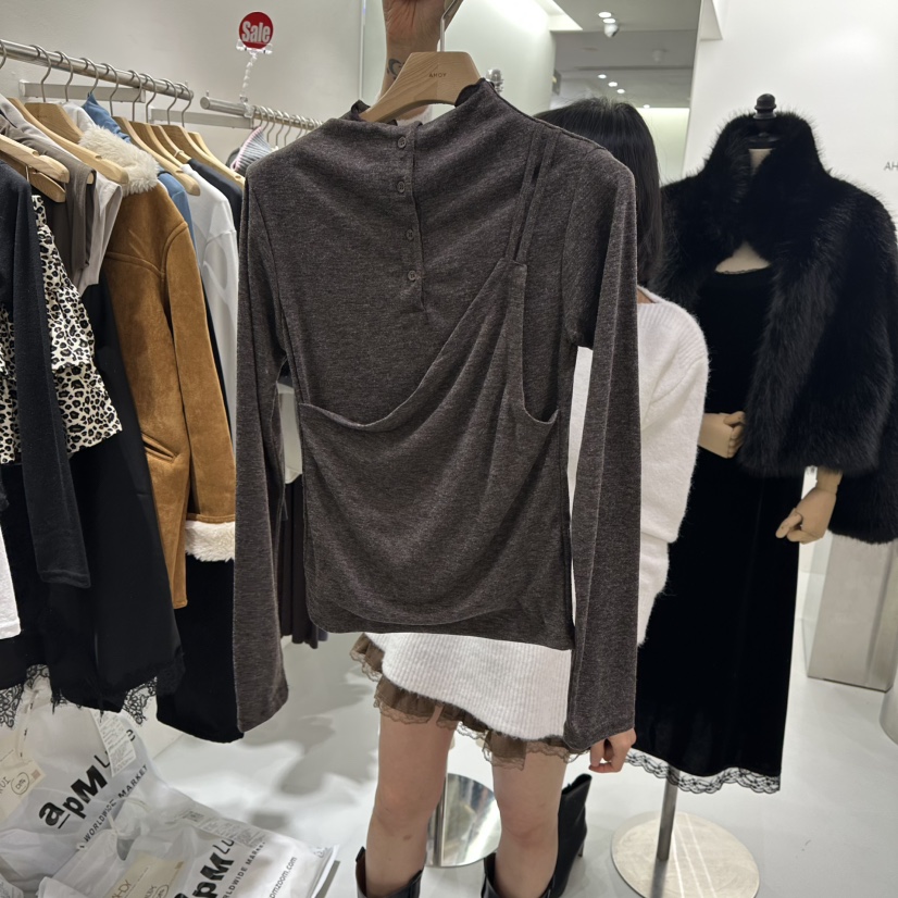 AHOY韓國直郵㊣女士新品真品休閑熱賣時尚職業長袖T恤假兩件AHOY長袖T恤圖色2