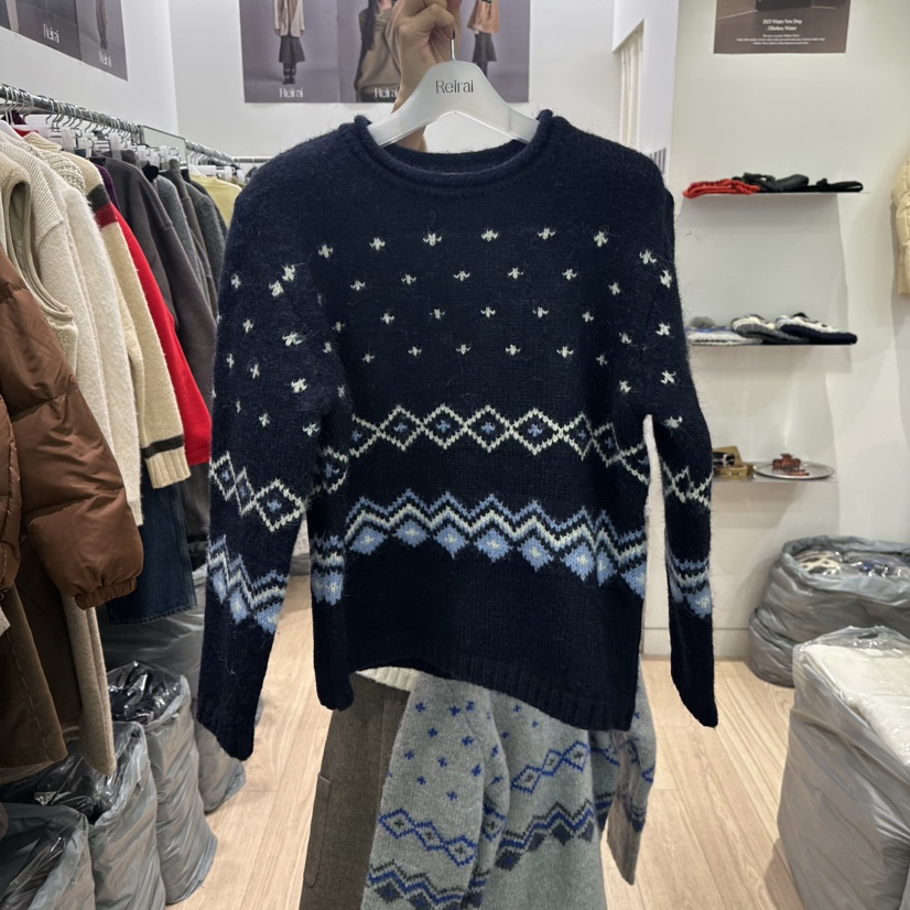 REIRAI韓國直郵㊣女士新款熱賣休閑時尚真品推薦針織衫馬海毛Reirai針織衫圖色3