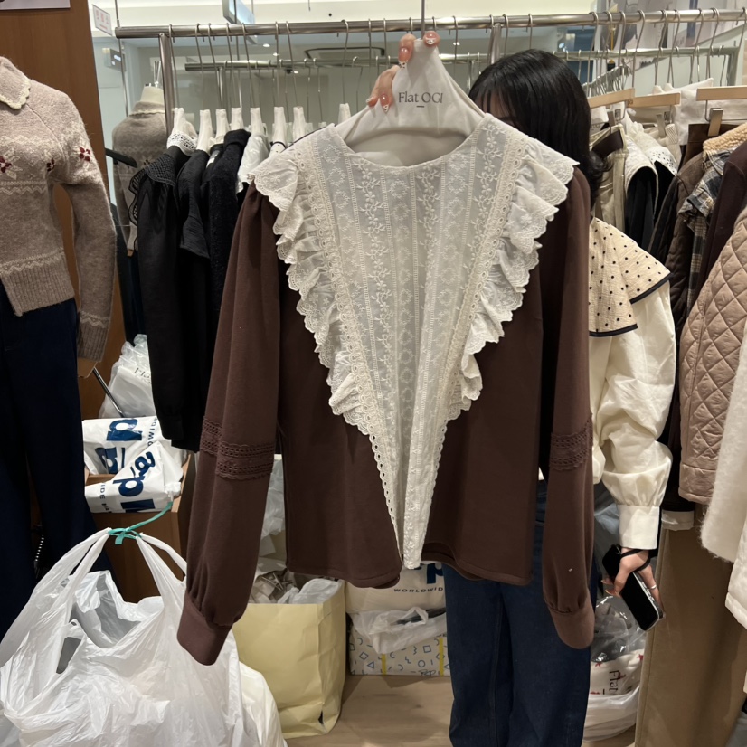 OGI韓國直郵㊣女士新品熱賣真品時尚職業推薦人氣襯衫蕾絲衫FLat OGI襯衫/蕾絲衫圖色1