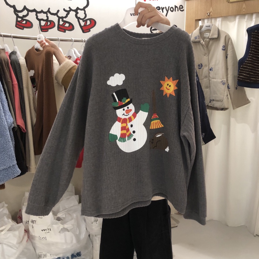 VENTI東大門㊣直郵女士新款人氣職業25秋冬長袖T恤加絨抓絨VENTI長袖T恤圖色2