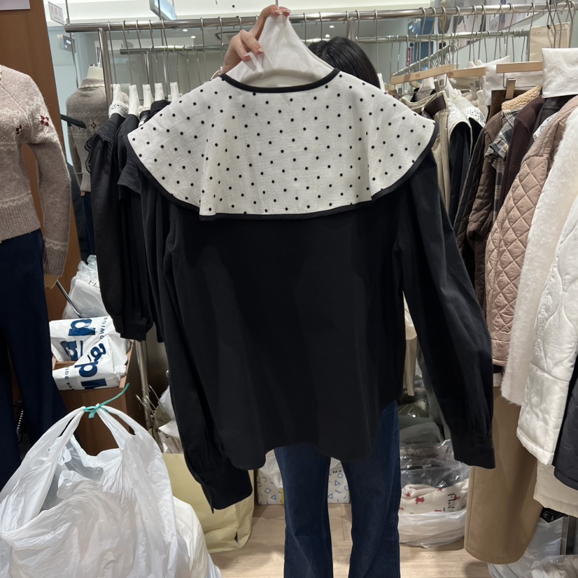 OGI東大門㊣代購女裝新品25秋冬推薦真品職業熱賣襯衫蕾絲衫FLat OGI襯衫/蕾絲衫