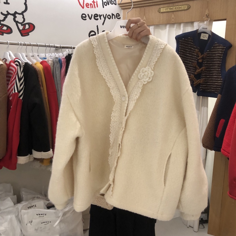 VENTI東大門㊣實拍女士新品人氣真品25秋冬時尚夾克泰迪熊開衫VENTI夾克圖色2