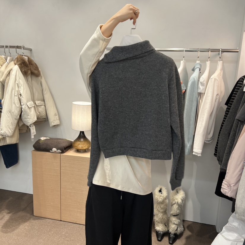 SIHO ARCHIVE東大門㊣代購女裝新款時尚25秋冬長袖T恤羊毛混紡SIHO ARCHIVE長袖T恤