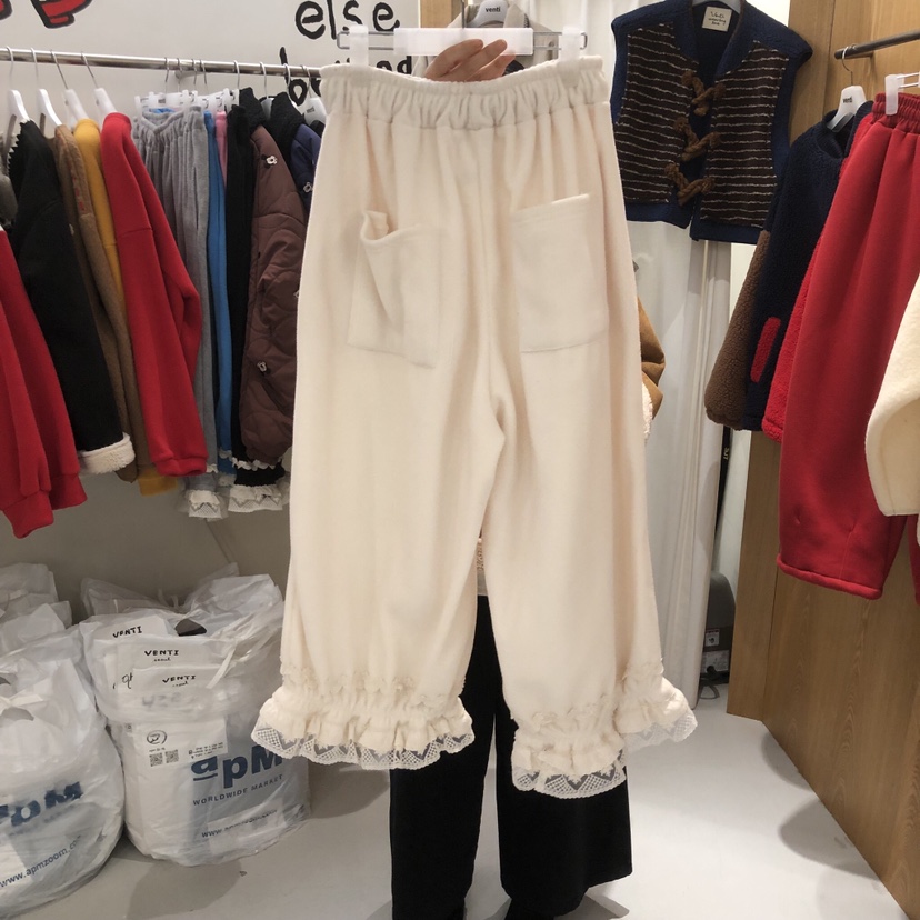 VENTI東大門㊣直郵女士新品熱賣人氣25秋冬休閑休閑褲加絨蕾絲VENTI休閑褲