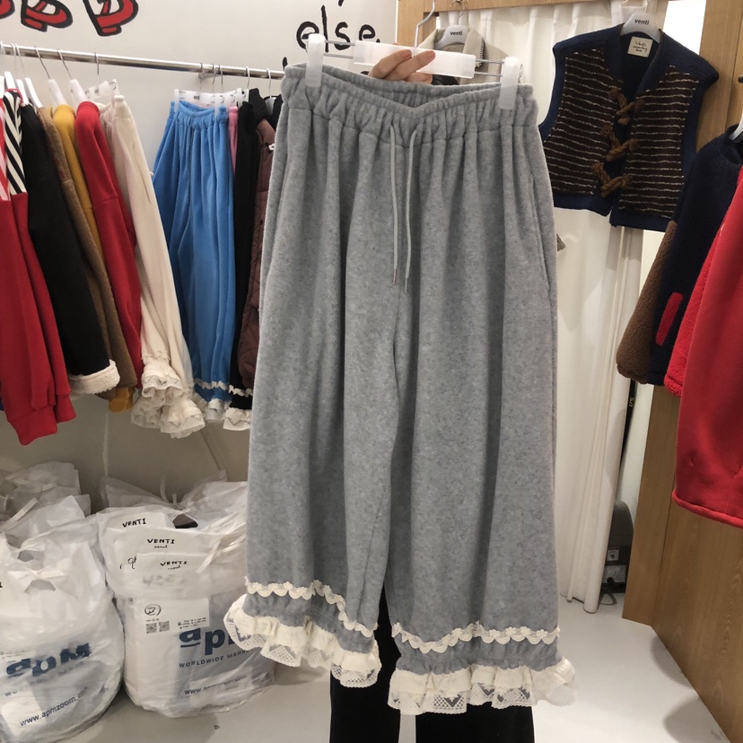 VENTI東大門㊣直郵女士新品熱賣人氣25秋冬休閑休閑褲加絨蕾絲VENTI休閑褲圖色2